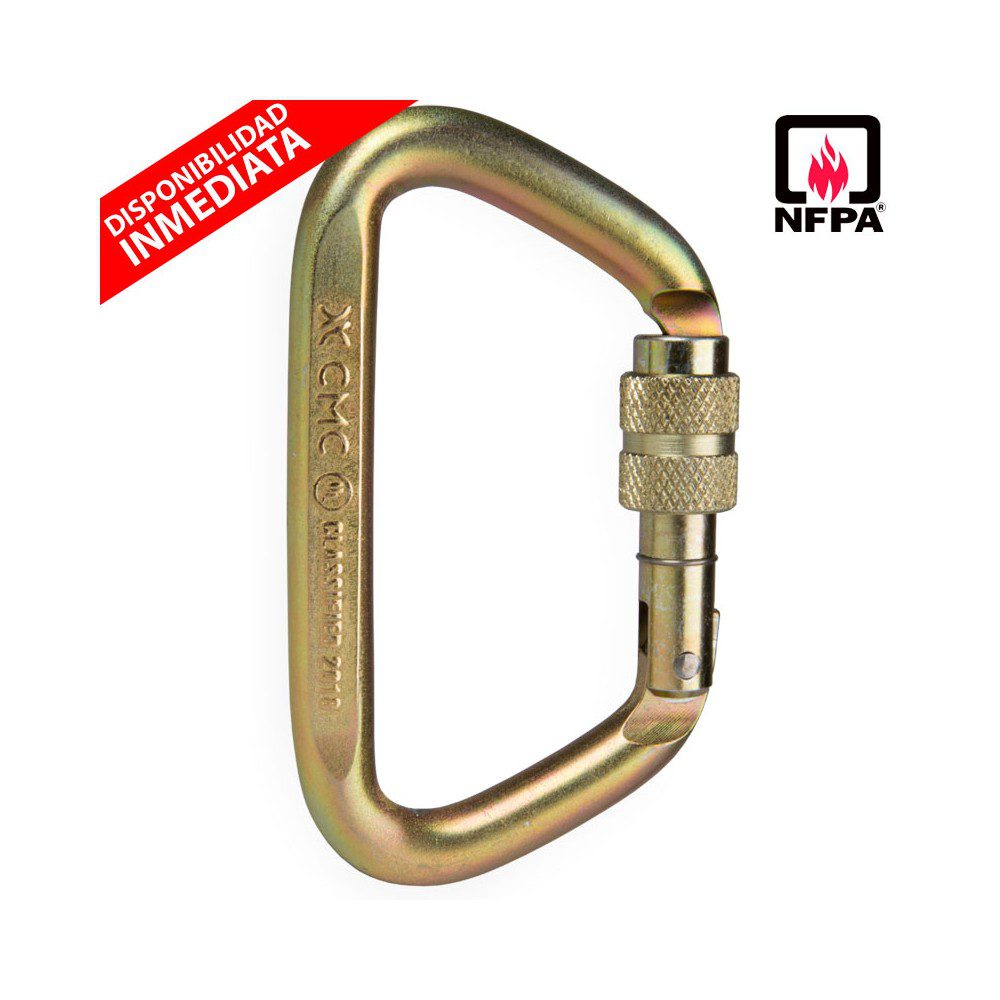 Mosquetón Acero Tipo D Rosca 72kN Steel D NFPA - CMC Rescue