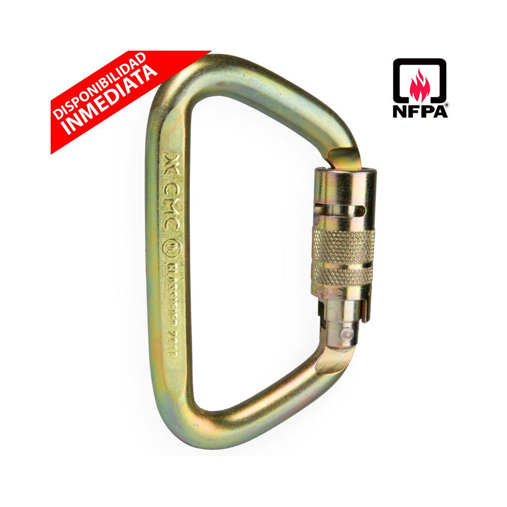 Mosquetón Acero Tipo D 3 Tiempos 72kN Steel D NFPA - CMC Rescue
