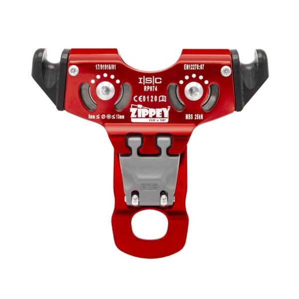 Polea Doble para Tirolesas cable de acero 8 a 13mm 25kN Zippey Trolley - ISC