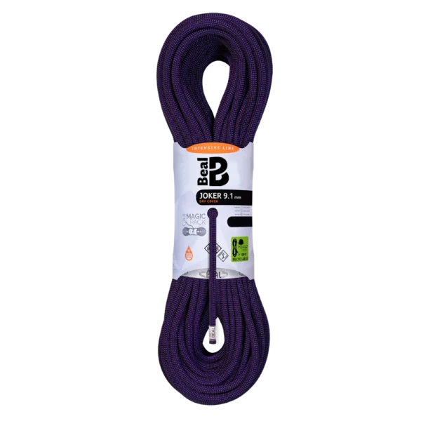 Cuerda Dinamica JOKER 9.1mm Unicore Dry Cover x 60 mts. morado - Beal