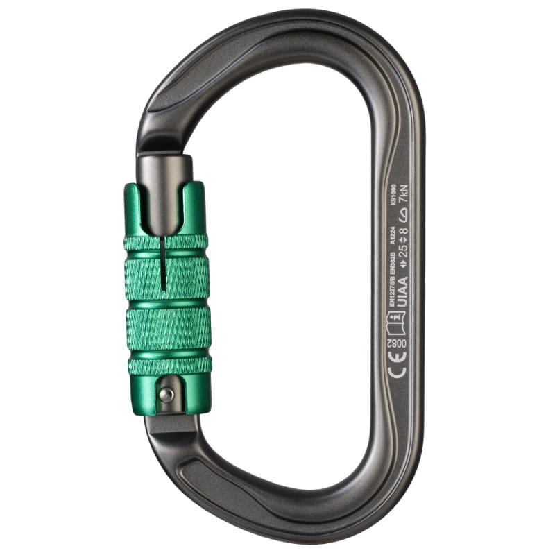 Mosquetón Aluminio Oval 3 Tiempos 25kN Óliba Triple Lock - Fixe - Imagen 2