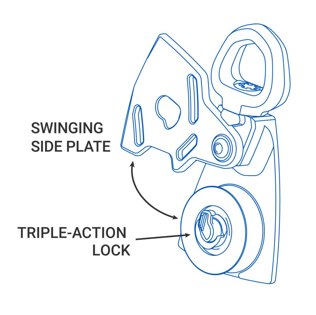 Polea simple con destorcedor swivel 24kN APEX 1.1" NFPA SMC-PMI - Imagen 3