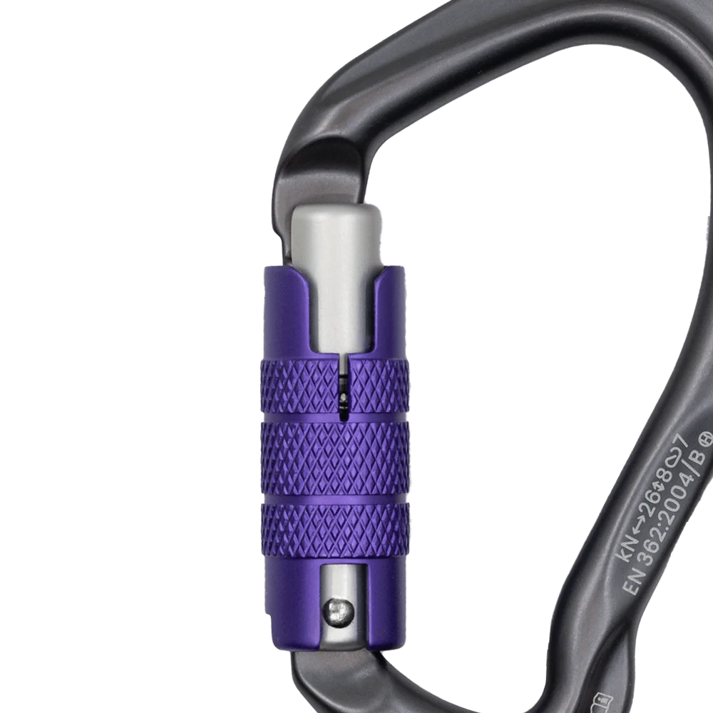 Mosquetón Aluminio Tipo HMS 3 Tiempos 26kN Be Link 3 Matic gris-morado - Beal - Imagen 2