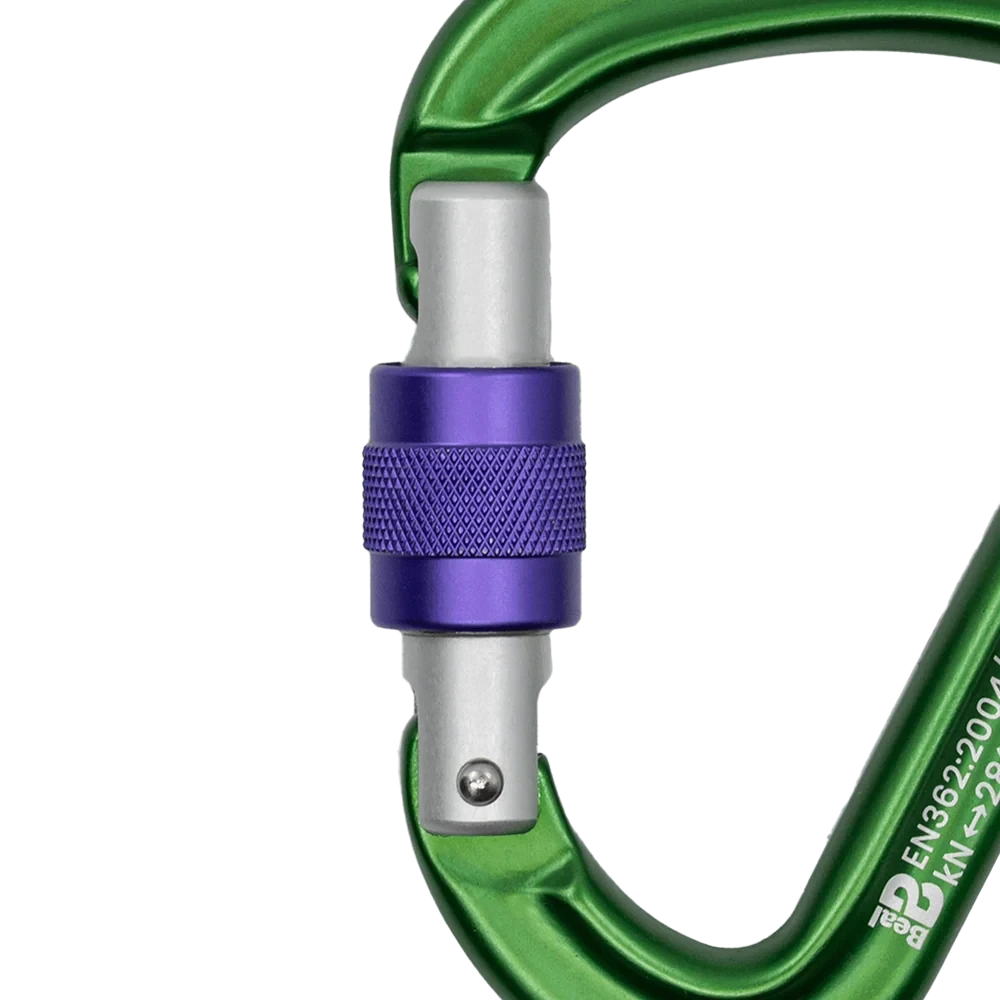 Mosquetón Aluminio HMS Rosca 28kN BE SAFE SCREW matt green - BEAL - Imagen 2