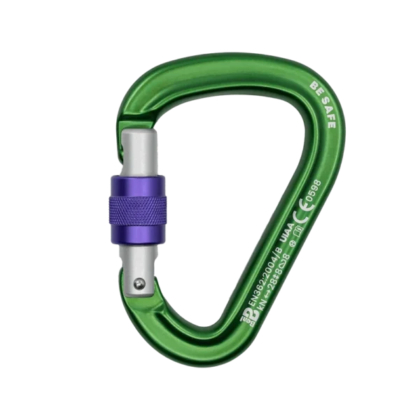 Mosquetón Aluminio HMS Rosca 28kN BE SAFE SCREW matt green - BEAL