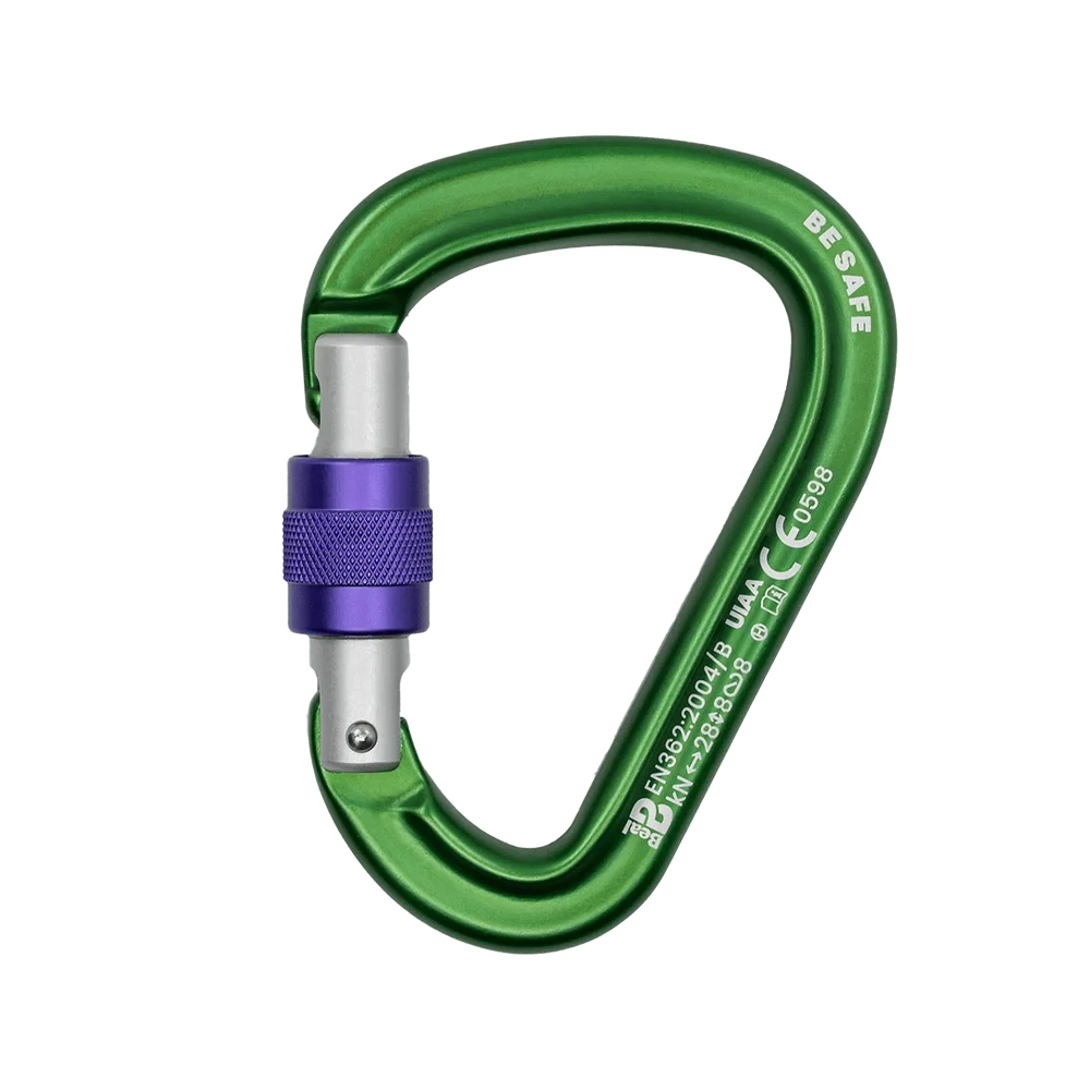 Mosquetón Aluminio HMS Rosca 28kN BE SAFE SCREW matt green - BEAL