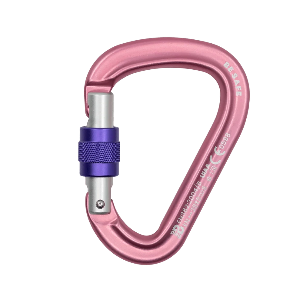 Mosquetón Aluminio HMS Rosca 28kN BE SAFE SCREW matt pink - BEAL