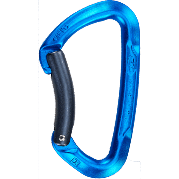 Mosquetón Aluminio Tipo D Sin Seguro 23kN LIME B Azul - CLIMBING TECHNOLOGY