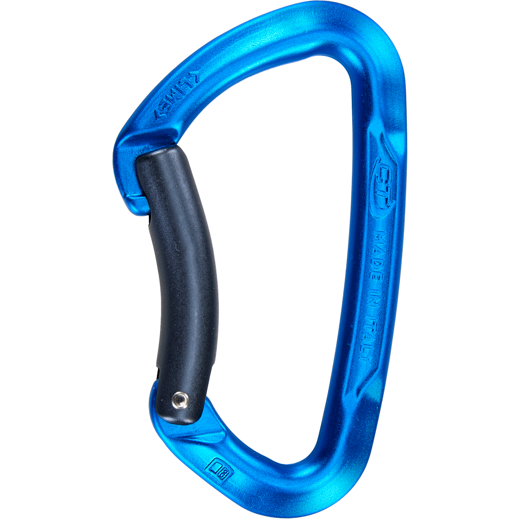 Mosquetón Aluminio Tipo D Sin Seguro 23kN LIME B Azul - CLIMBING TECHNOLOGY