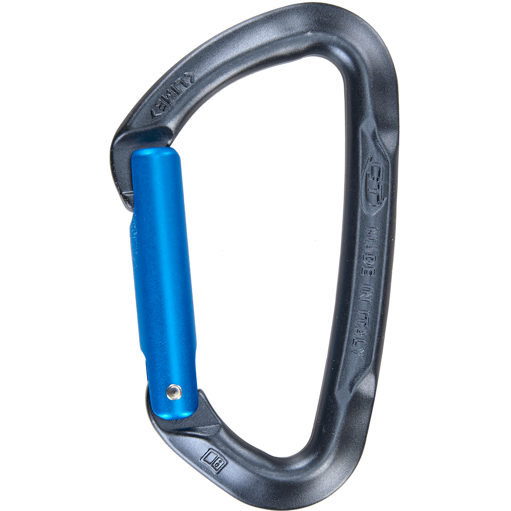 Mosquetón Aluminio Tipo D Recto Sin Seguro 23kN LIME S Azul - CLIMBING TECHNOLOGY
