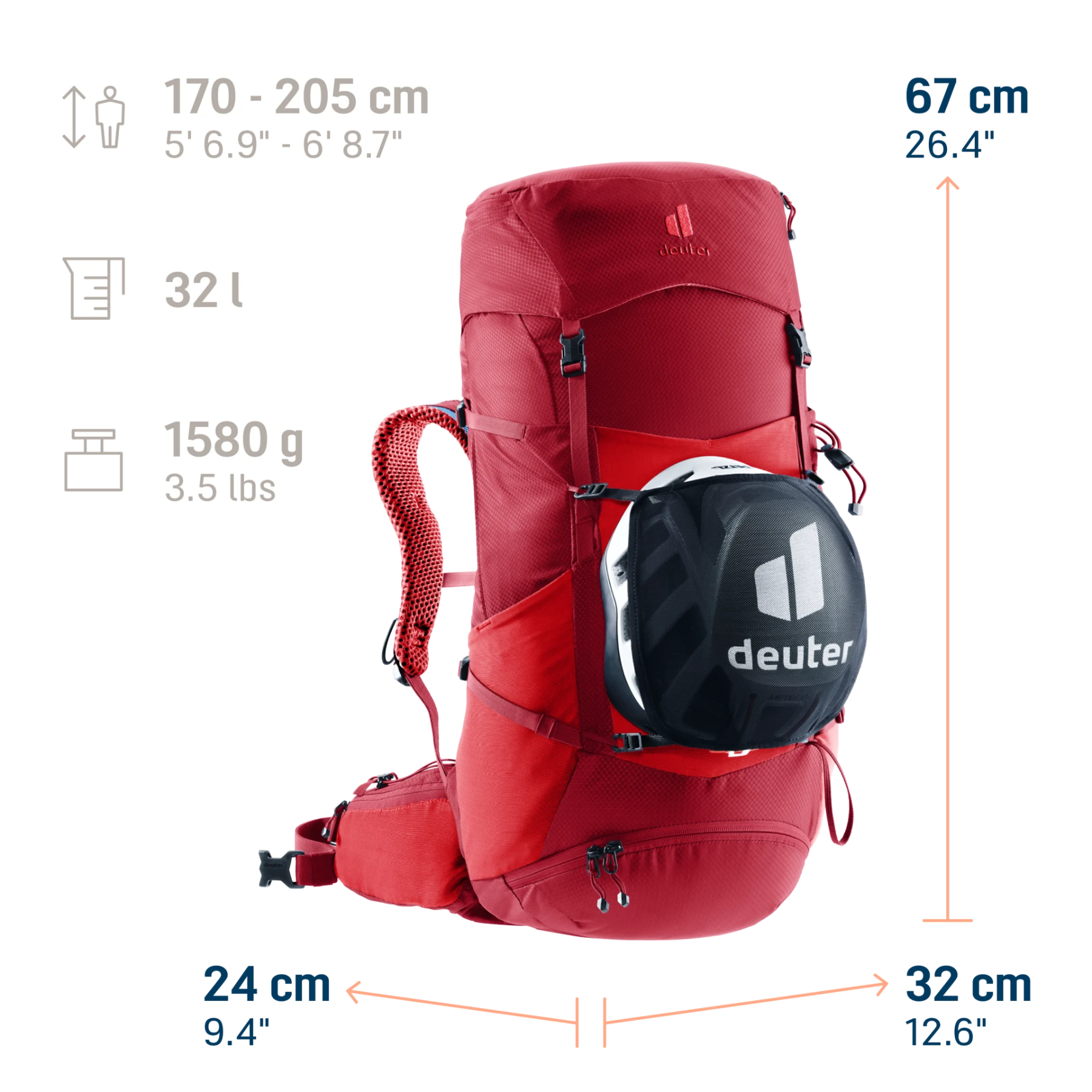 Mochila Futura Pro 32 cherry-masala DEUTER - Imagen 11