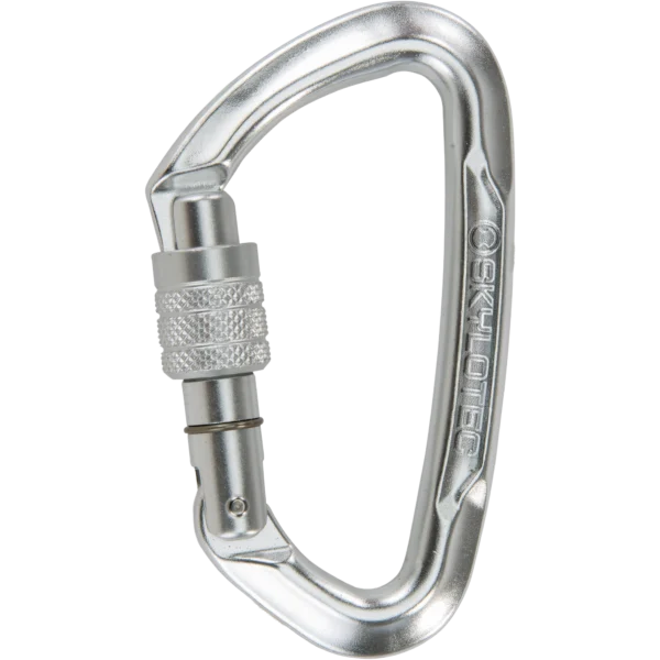 Mosquetón Aluminio Tipo D Rosca 23kN LIME SG Azul - CLIMBING TECHNOLOGY